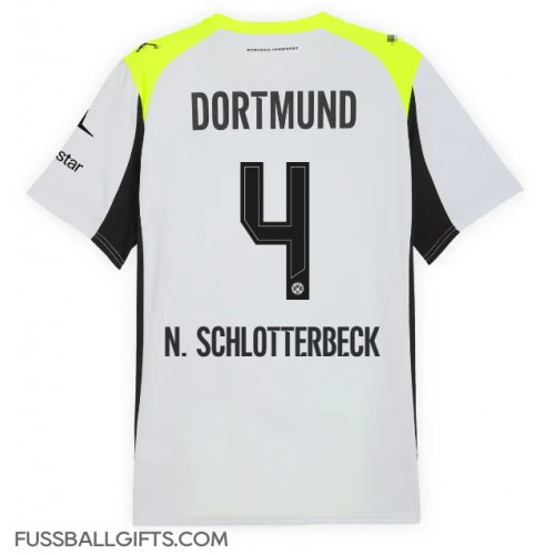 Borussia Dortmund Nico Schlotterbeck #4 Fußballbekleidung Auswärtstrikot 2025-26 Kurzarm